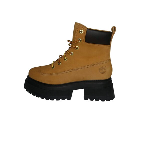 AUTHENTIC Timberland Leather Sky Wheat Nubuck 6in Lace Up Platform Boots - Picture 4 of 9